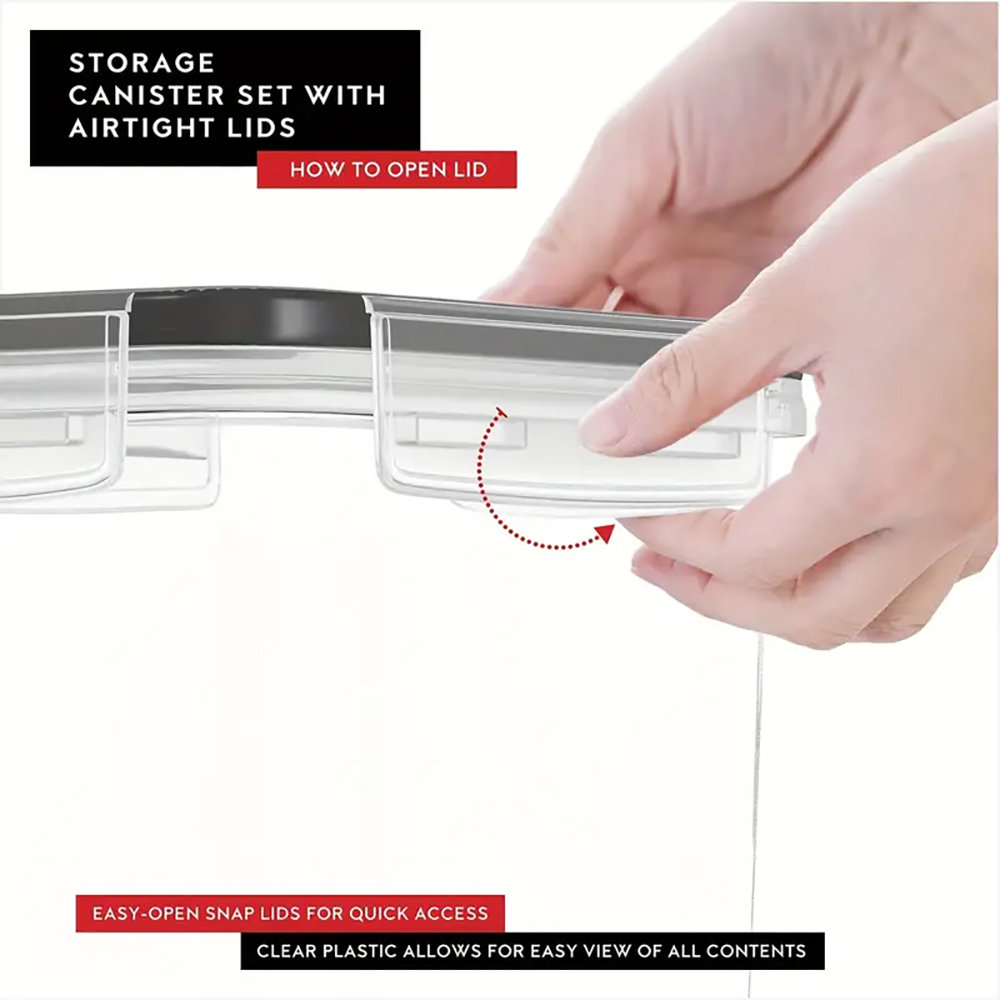 4 Pack Airtight Food Storage Containers With Lids，8L Pasta Containers For Pantry Organization And Storage, BPA Free Kitchen Canisters For Spaghetti, Flour, Sugar And Noodles Come With Free Labels And Marker